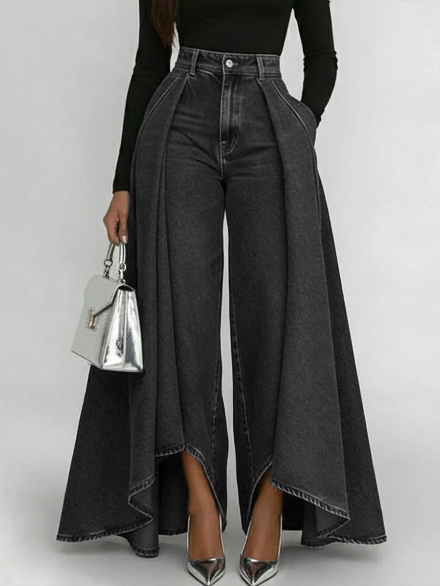 Erizza - High-Waisted Relaxed Wide-Leg Jeans