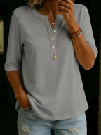 Daisy - Cotton Henley Everyday T-Shirt