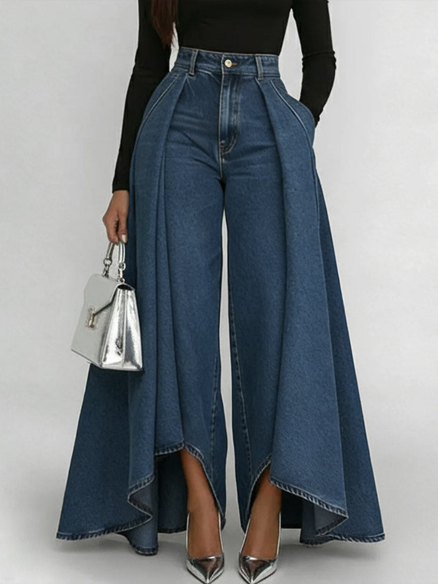 Erizza - High-Waisted Relaxed Wide-Leg Jeans