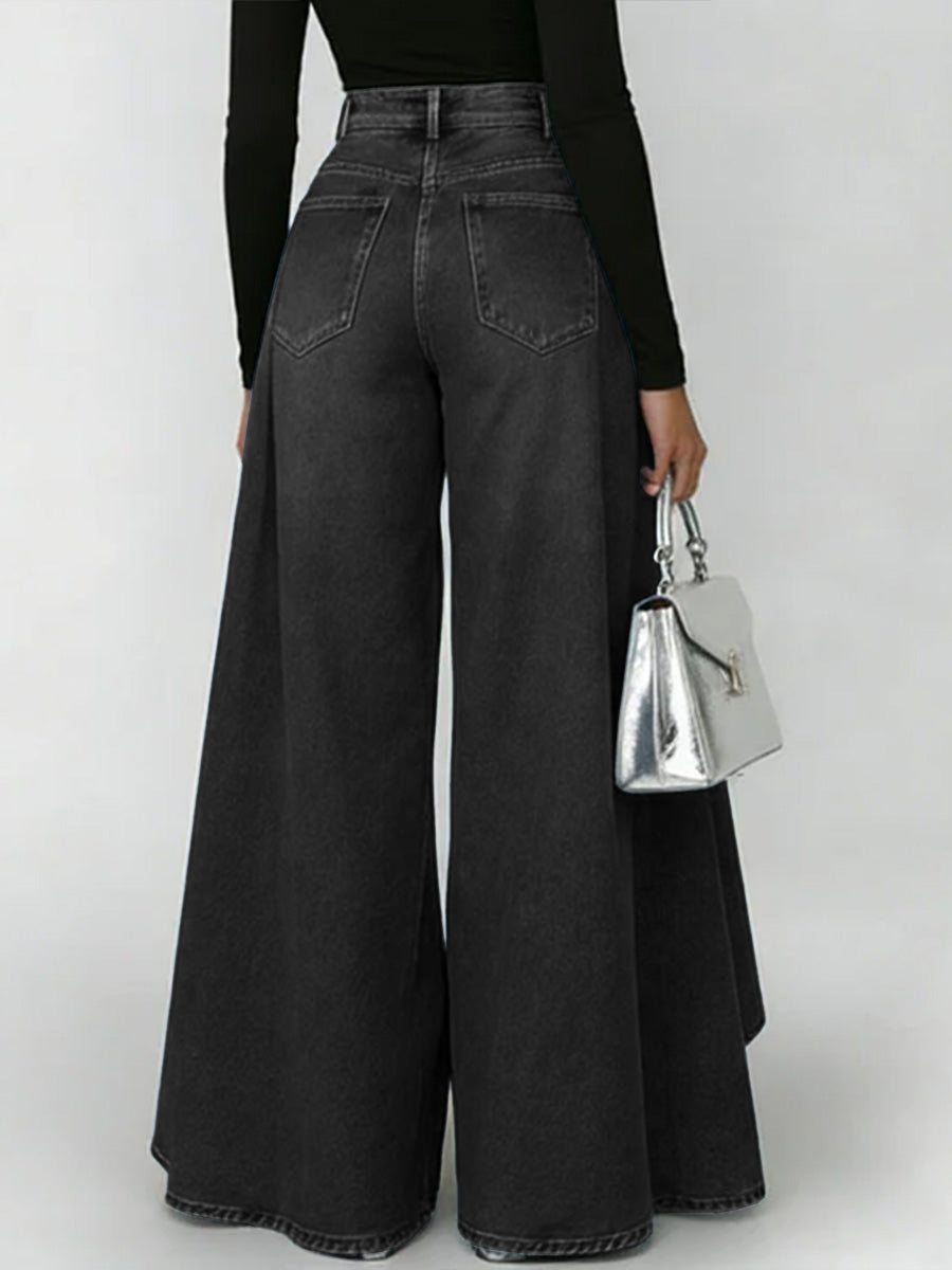 Erizza - High-Waisted Relaxed Wide-Leg Jeans