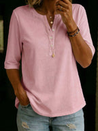Daisy - Cotton Henley Everyday T-Shirt