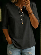 Daisy - Cotton Henley Everyday T-Shirt