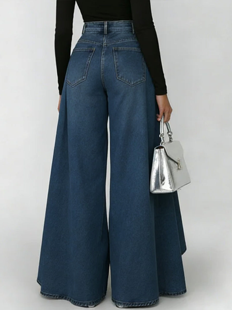 Erizza - High-Waisted Relaxed Wide-Leg Jeans
