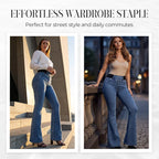 Alexandra - High Waisted Flare Stretch Denim Pants