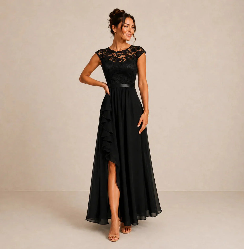 Shanina - Elegant Lace Slit Dress