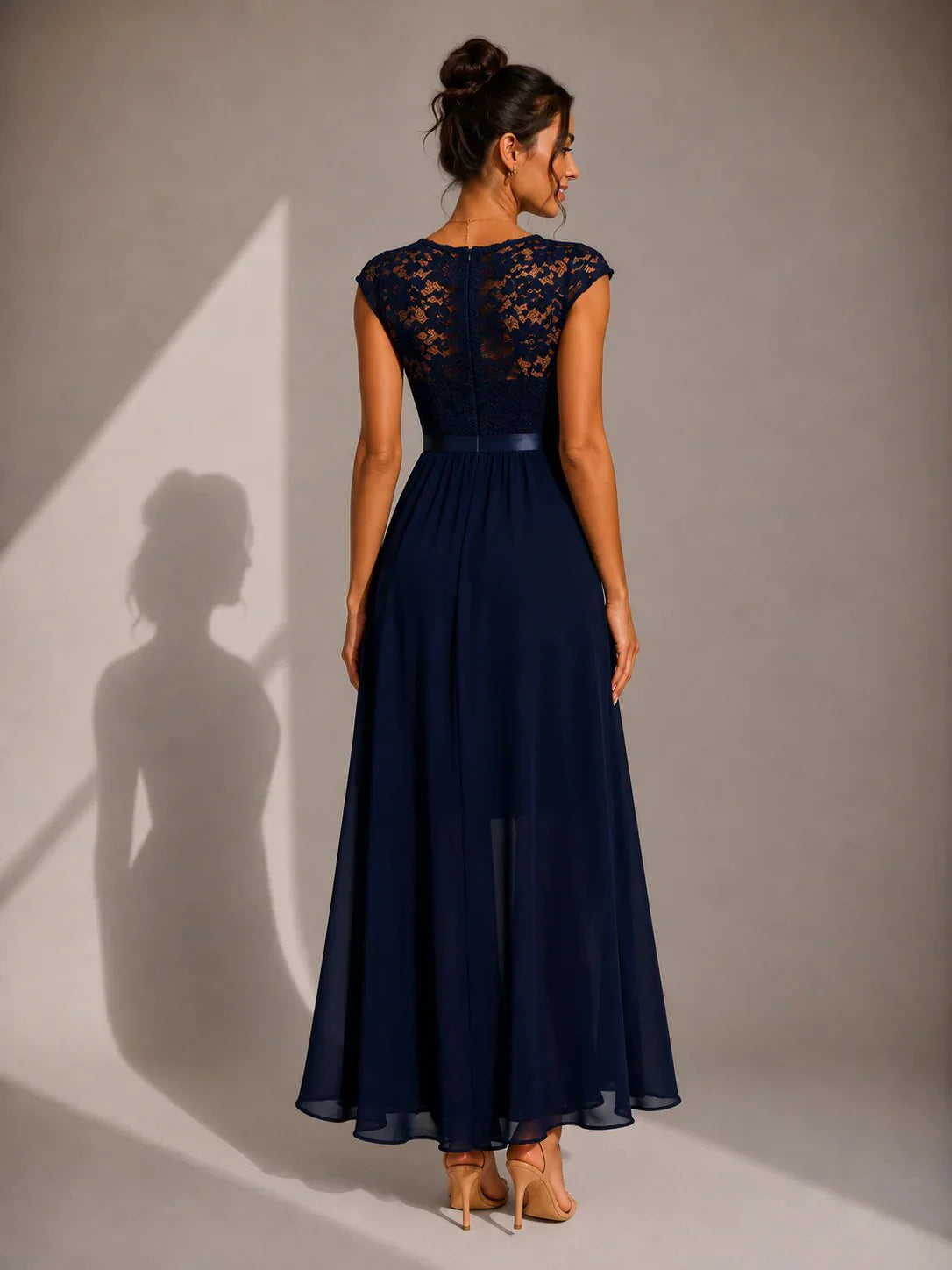 Shanina - Elegant Lace Slit Dress