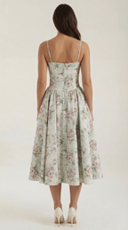 Patrice - Corset Midi Floral Dress