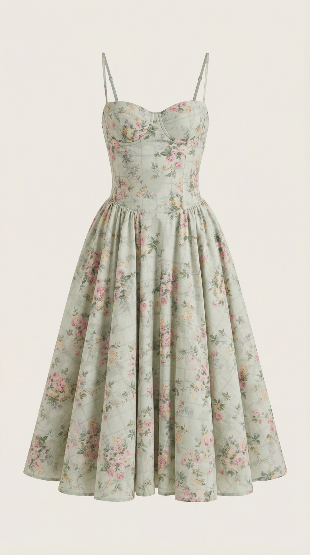 Patrice - Corset Midi Floral Dress