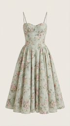Patrice - Corset Midi Floral Dress