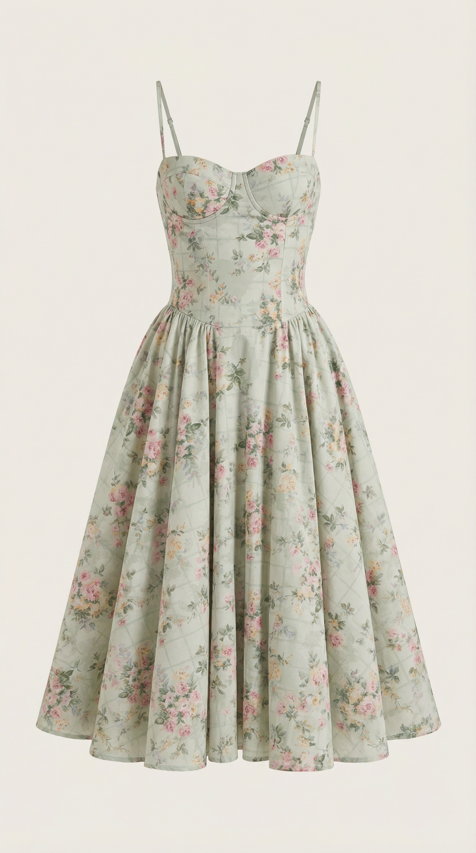 Patrice - Corset Midi Floral Dress