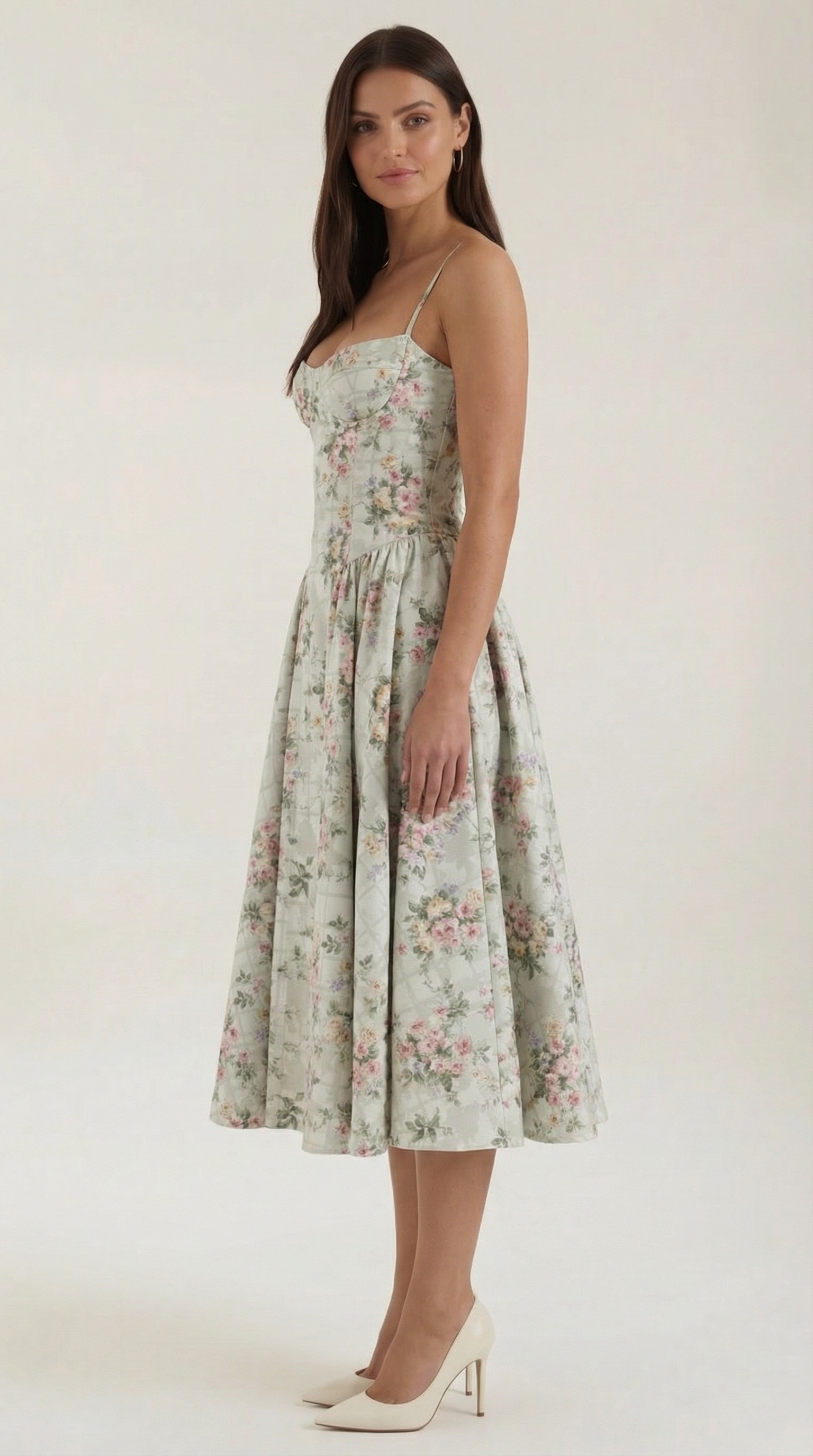 Patrice - Corset Midi Floral Dress