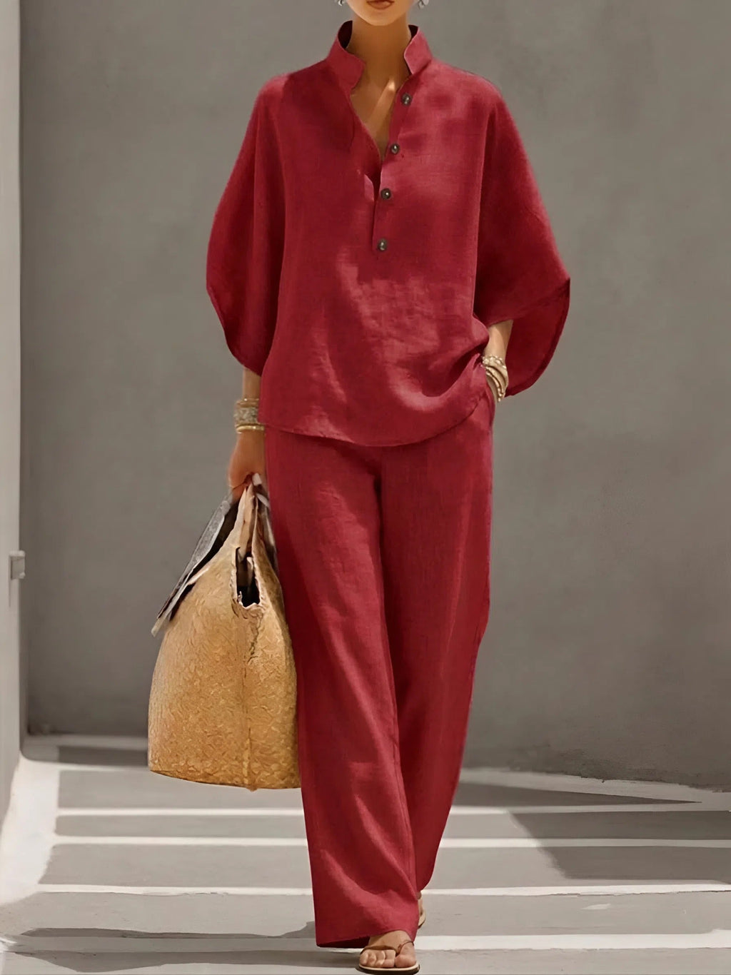 Kate - Cotton and Linen Casual Set