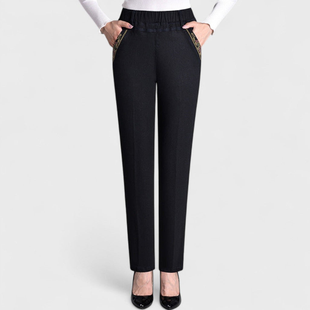 Nerisa - Jeans with Side Pockets and Elastic Waist
