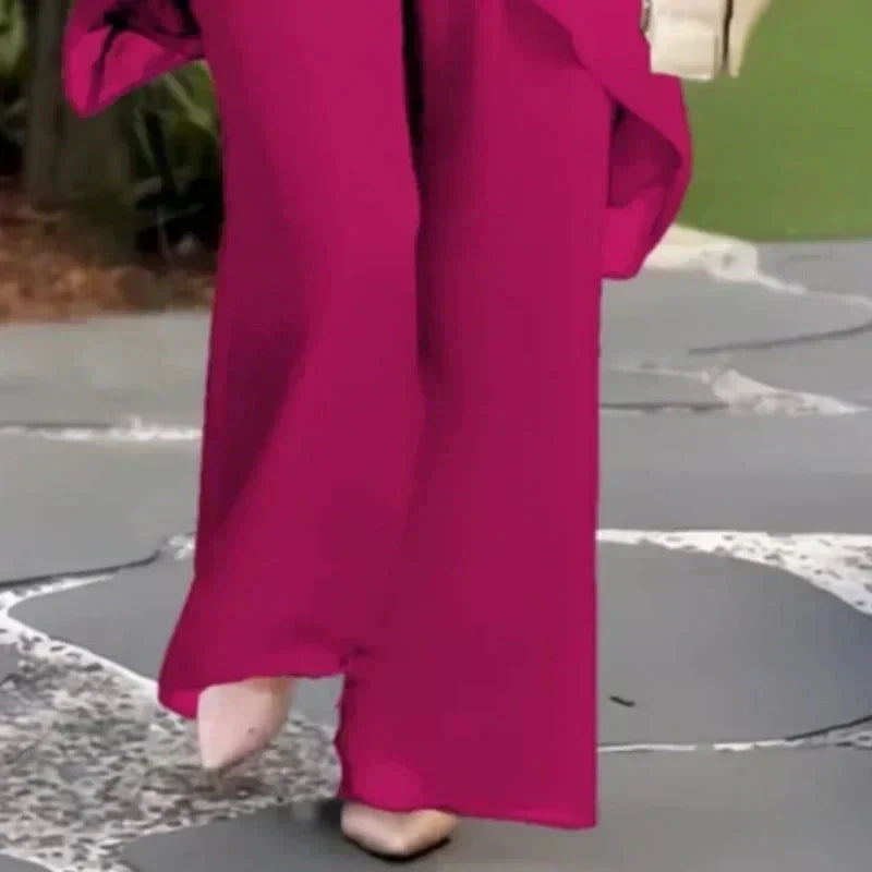 Daphne - Draped Top with Palazzo Pants
