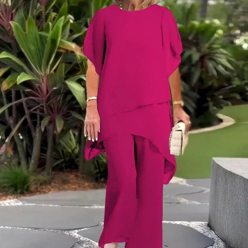 Daphne - Draped Top with Palazzo Pants