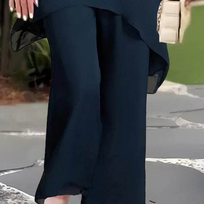 Daphne - Draped Top with Palazzo Pants