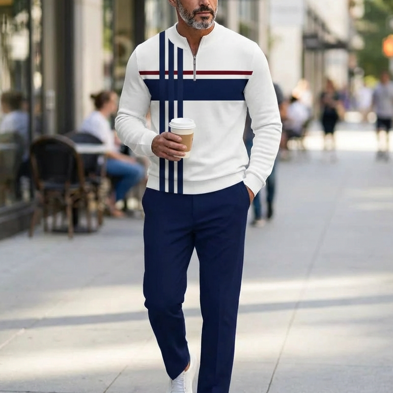 Joey - Graphic Print Pullover and Pants Set