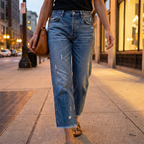 Larra - Retro Cropped Straight Leg Jeans