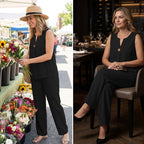 Judy - Elegant Sleeveless Wide-Leg Pants Set