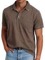 Stanley Men's Washed Polo Shirt in Brown