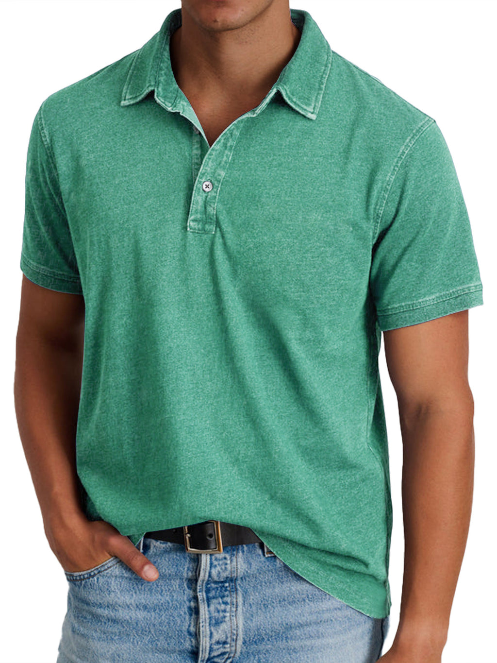 Stanley Men's Washed Polo Shirt in Green