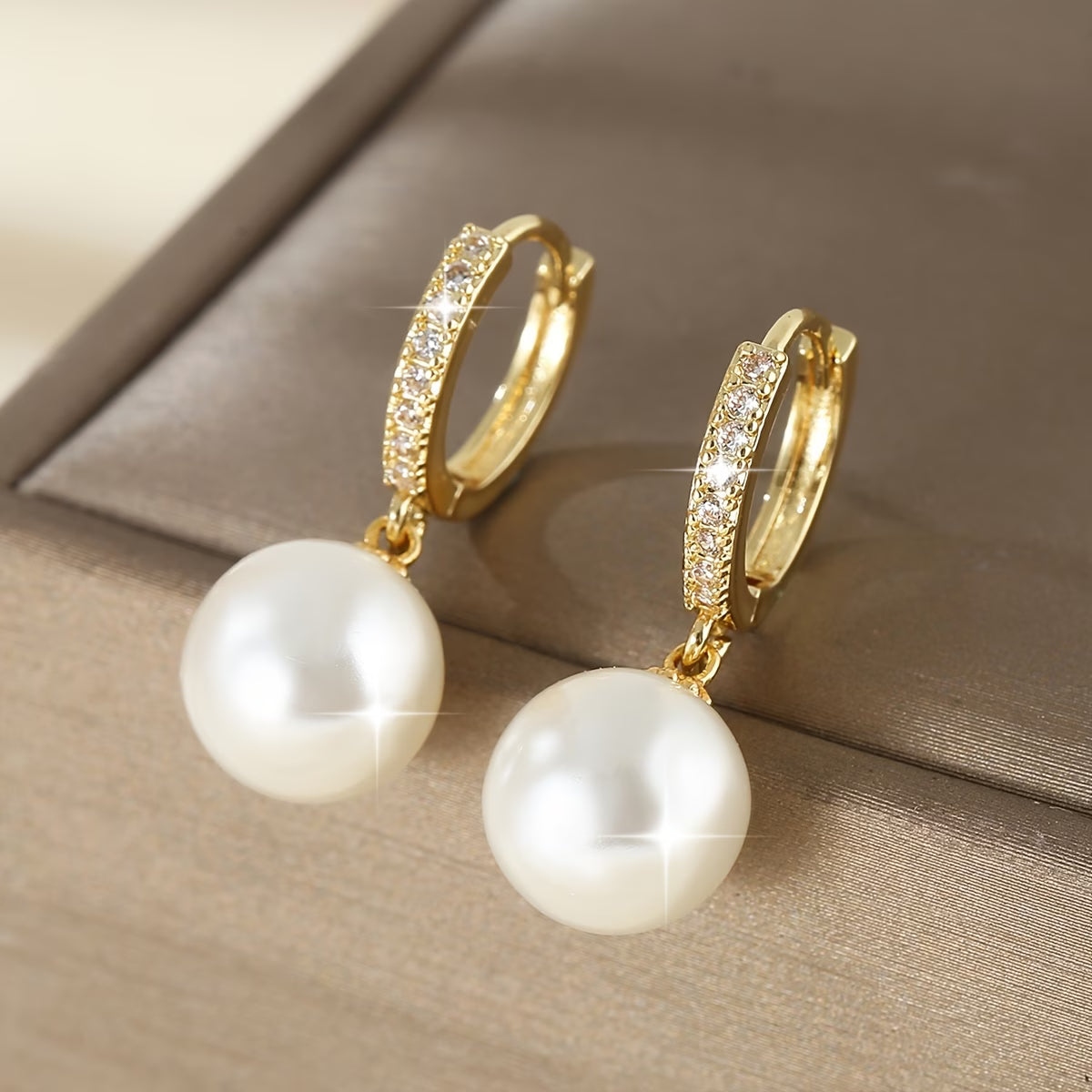 Jean - Geometric Pearl Drop Earrings