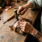 Alditha copper cuff worn on the wrist