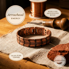 Aldric copper bracelet worn on the wrist