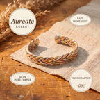 Arabella braided copper bracelet on the wrist