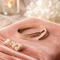 Cecily hand-engraved copper feather bracelet
