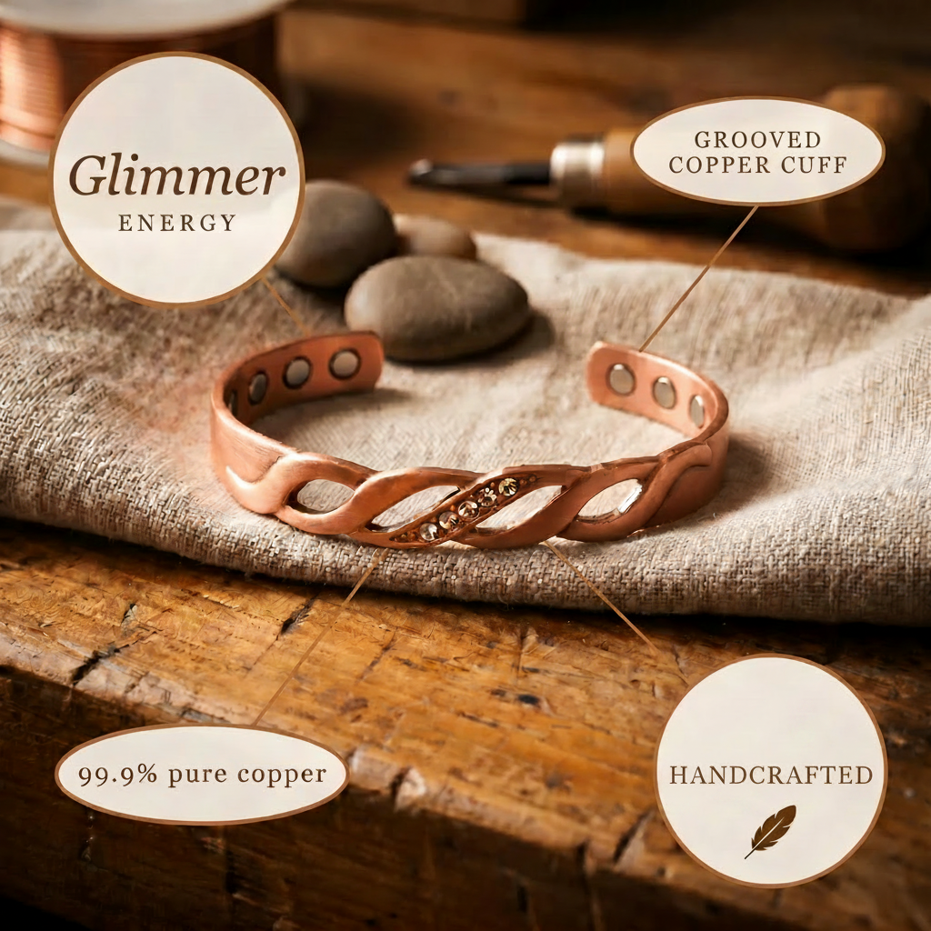 Cordelia copper bracelet close up
