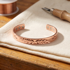 Eleanor pierced leaf copper bangle