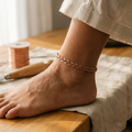 Emmeline hand-woven copper anklet