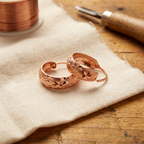 Evelyn engraved star copper earrings