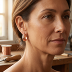 Evelyn copper earrings engraving detail