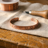 Frederica - Stamped Heart Copper Bracelet
