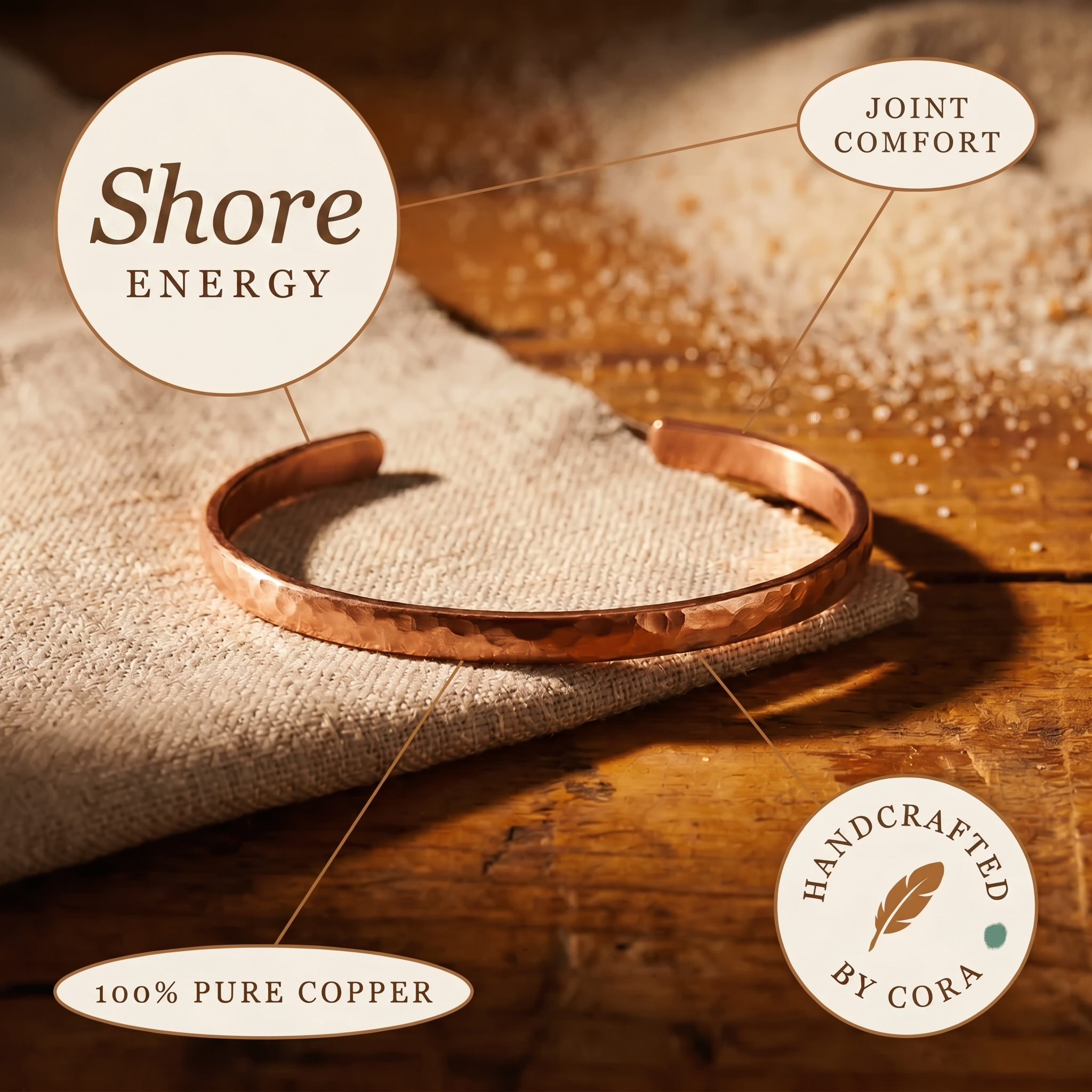 Harriet copper anklet close up