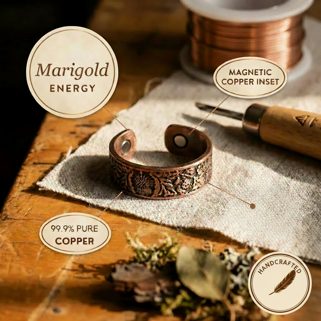 Honoria copper ring close up