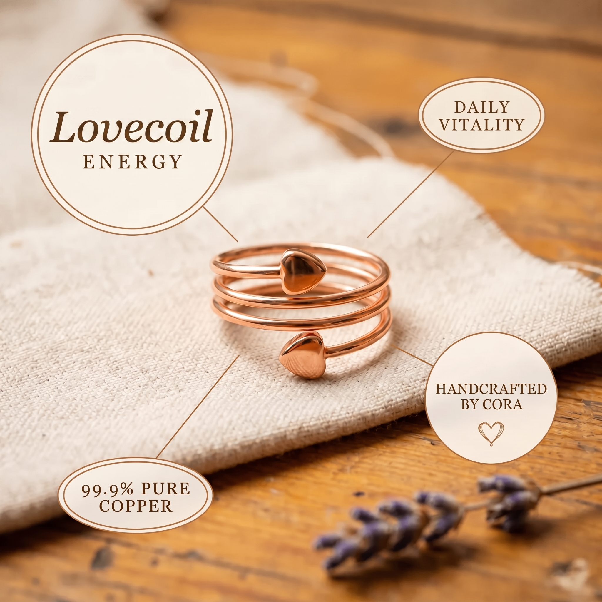 Imogen copper ring close up