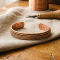 Jane lattice pattern copper bracelet set