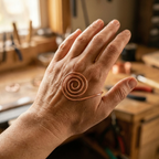 Juliet copper hand cuff spiral detail