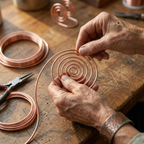 Juliet copper hand cuff close up