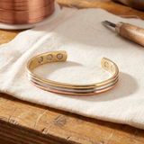 Lavinia - Three-Tone Grooved Copper Bracelet
