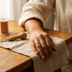 Leonora copper ring groove detail