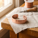 Louisa - Wide Dotted Copper Cuff