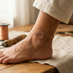 Lucinda spiral copper anklet