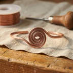 Lucinda copper anklet spiral detail