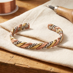 Mabel three-strand braided copper bracelet