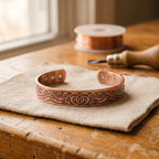 Marianne botanical engraved copper cuff