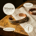 Matilda copper bracelet worn on the wrist